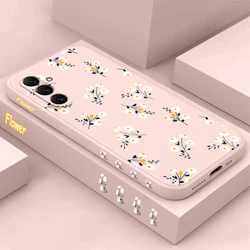 Stunning Flower Silicone Phone Case - Elegant Protective Cover - Samsung A70 (Pink)
