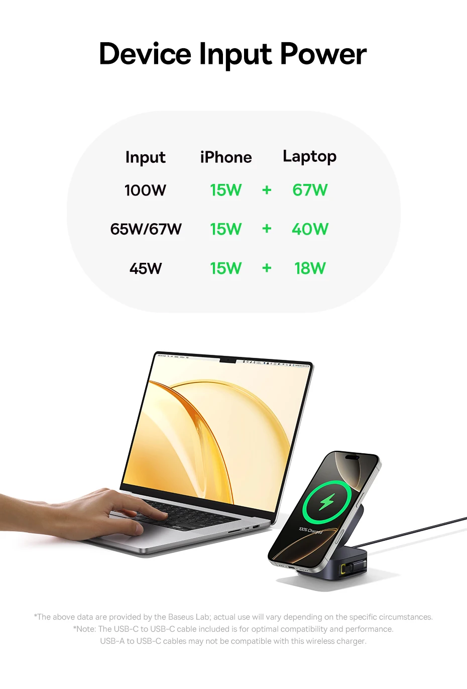 Baseus Qi2 15W Magnetic Wireless Charger For iPhone 16 15 14 13 12 Built in