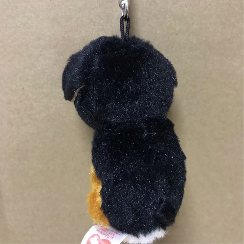 9cm Ty Beanie Big Eyes Small Pendant Keychain Clips Mini Stuffed Plush Toy Animals Doll  Black Dog Roscoe Children Gifts 5