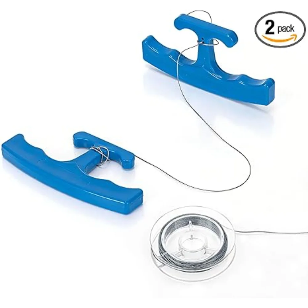 Auto-Emblem-Platten- und Abzeichenentferner, 1 Paar mit 5M hochfestem PE-Kabel für die Installation von Fahrzeug-Aufklebern, Vinylfolien und Fenstertönungen