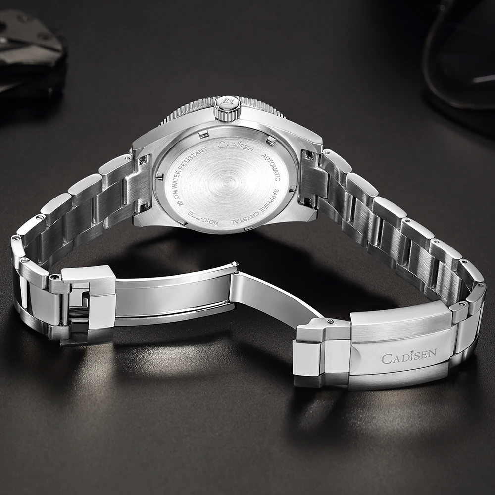 Orologio Automatico Uomo CADISEN - Vetro Zaffiro, Impermeabile 100m, Cassa E Cinturino In Acciaio, Movimento Meccanico, Design Classico