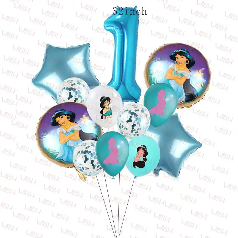 Princess Jasmine Girl Forniture Per Feste Di Compleanno Palloncino Blowout Sfondo Sling Banner Baby Shower Decor Gift