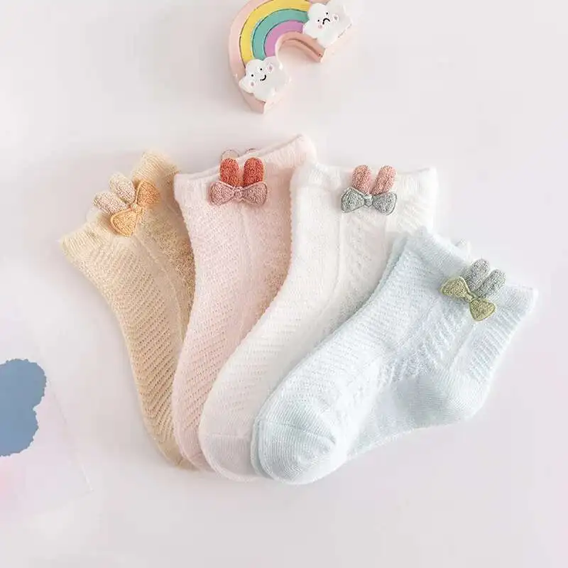 Baby Socks 1 Pair Soft Summer Ultrathin Mesh Socks for Boys Girls Rabbit Ear Mouse Newborn Kids Infant Toddler Elastic