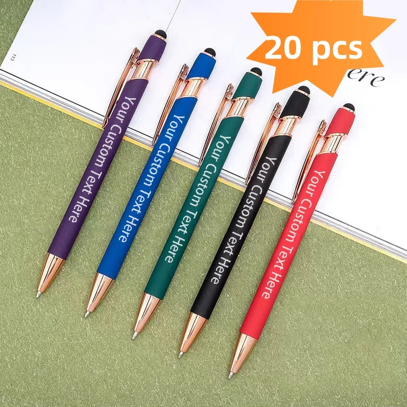 Ensemble de stylos à bille en métal personnalisés, outils d'écriture multifonctionnels personnalisables pour l'école et le bureau, ensemble de cadeaux idéaux, 25 pièces