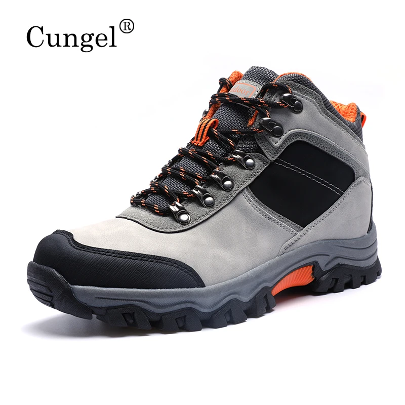 

New Designers Leather Hiking Shoes Men Winter Outdoor Mens Sport ShoesTrekking Mountain Athletic Shoes Man
