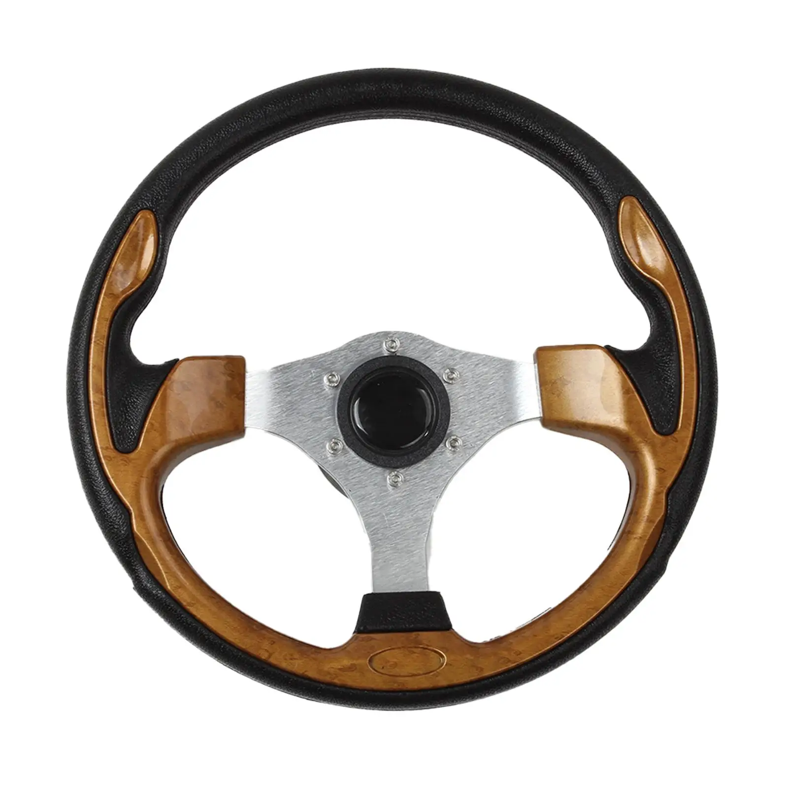 Marine Boat Steering Wheel Nonslip Aluminum Frame 3 Spoke Universal Fitment for Yachts Vessels Equipment