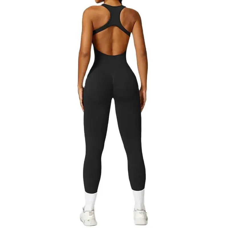 New Yoga Set Seamless Women's Jumpsuits One-Piece Gym Push Up Workout Clothes Fitness Bodysuit Sportswear Tracksuit Short Sleeve 3