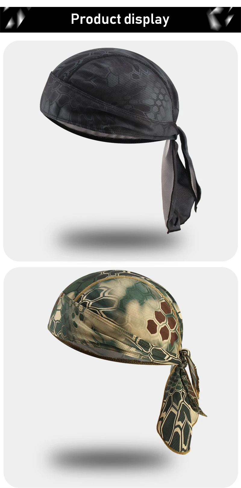 Quick- Pirate Caps Cycling Fishing Camping Bandanas Headscarf Bicycle Riding Windproof Headwear Caps Riding Equipment