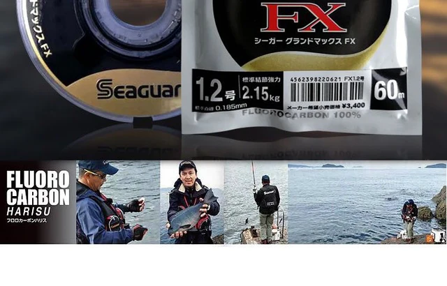 SEAGUAR Fishing Lines GRAND MAX FX 60M 0.65KG-13.0KG 100% Flurocarbon Wire  Powerful Strong Raft Lure Front-guide Fishing Line
