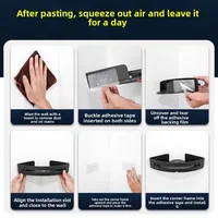 3/2/1 PCS กาวไม่มีเจาะชั้นวางของอัพเกรดกันน้ําห้องน้ําแชมพูและผ้าเช็ดตัวผู้ถือ Wall Mount 3