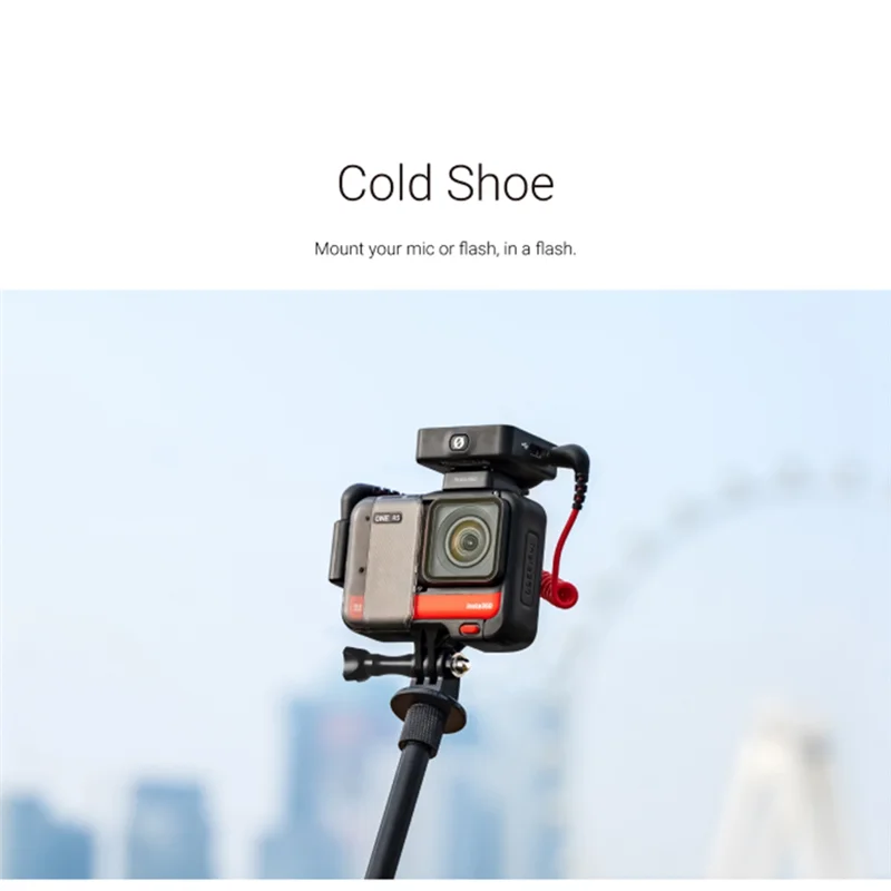 Insta360 ONE R S용 콜드 슈 마운트 마이크 또는 플래시, 플래시, 내구성, 가벼우면서 휴대용