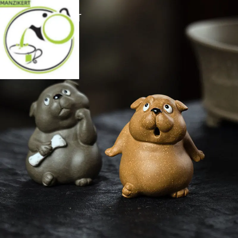 

Yixing Purple Clay Tea Pet Ornaments Cute Zodiac Dog Animal Tea Figurine Crafts Handmade Sculpture Chinese Tea Set Decoration