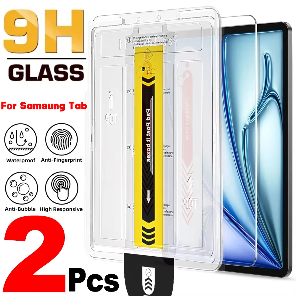 2pcs Easy To Install Tempered Glass For Samsung Galaxy Tab S8 S9 S10 Plus 12.4 S8 S7 A9 S9 FE Plus Screen Protector Tablet Films