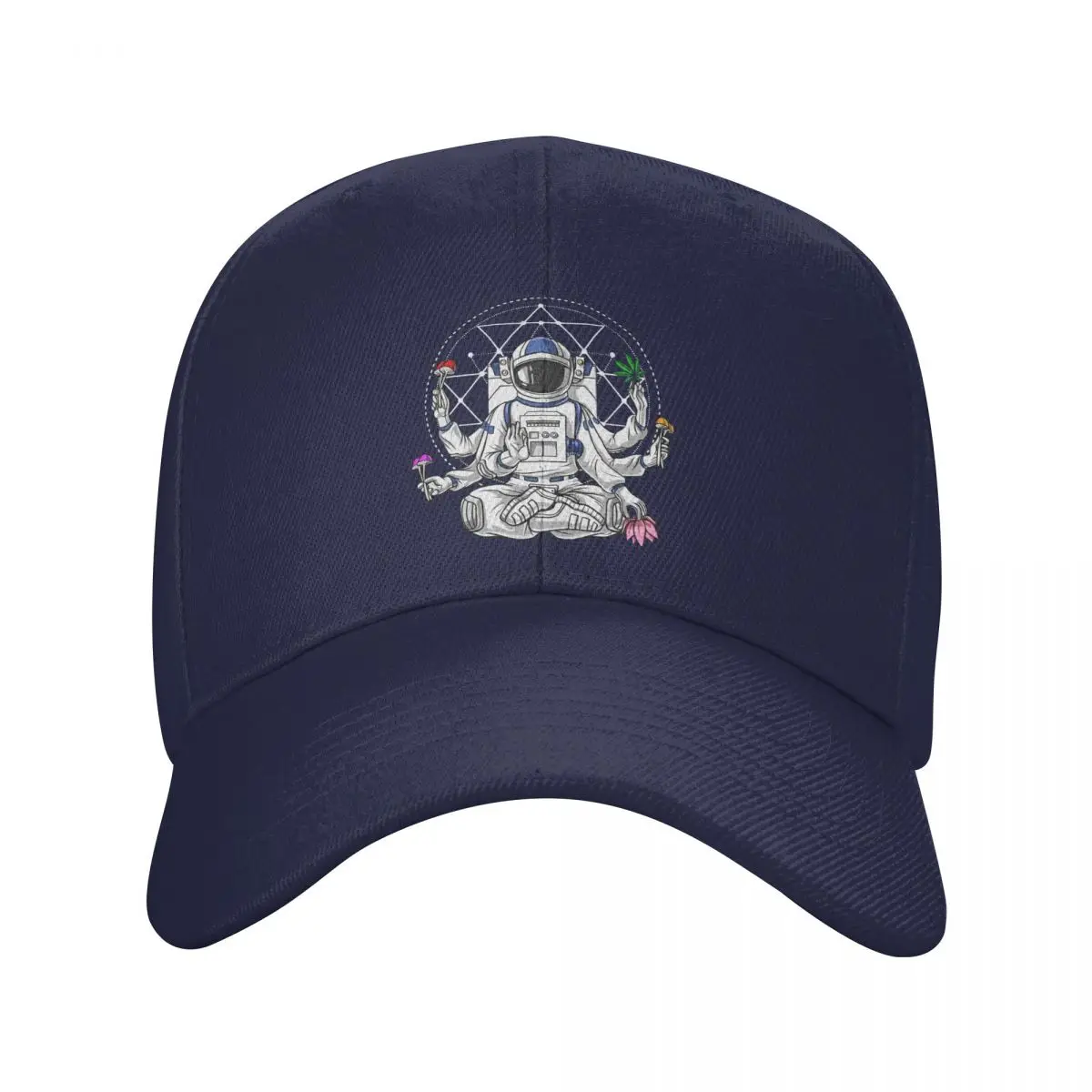 thumbnail image 1 of Gorra de béisbol psicodélica de astronauta Psychonaut para hombre y mujer, con visera protectora, snapback., 1 of 7