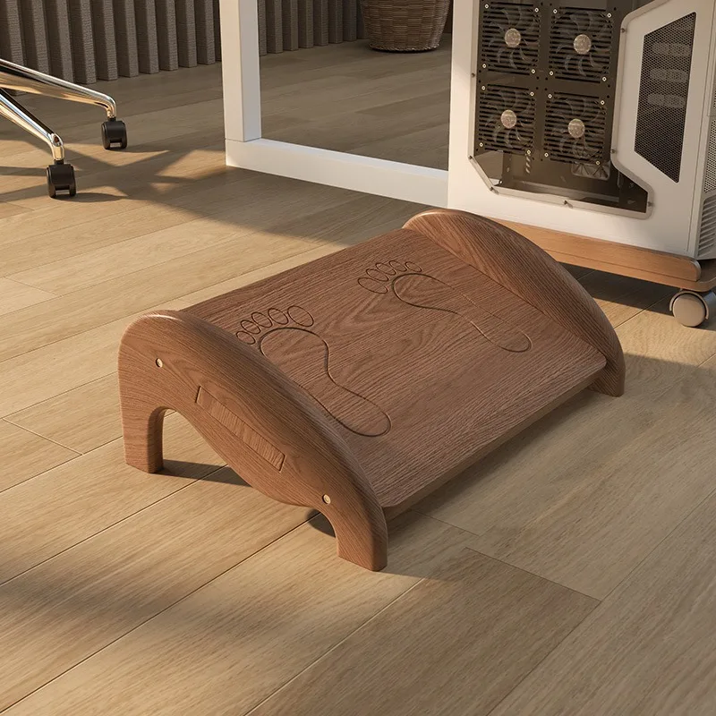 

Solid Wood Foot Stool Pad Office Foot Stool Under the Foot Table Anti Warping Two Legged Artifact Office Desk Pad