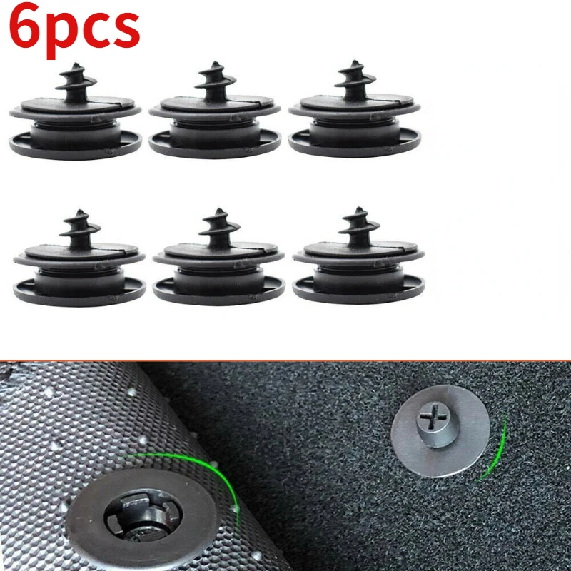 6pcs Car Mat Carpet Clips Fixing Grips Clamps Floor Holders Sleeves