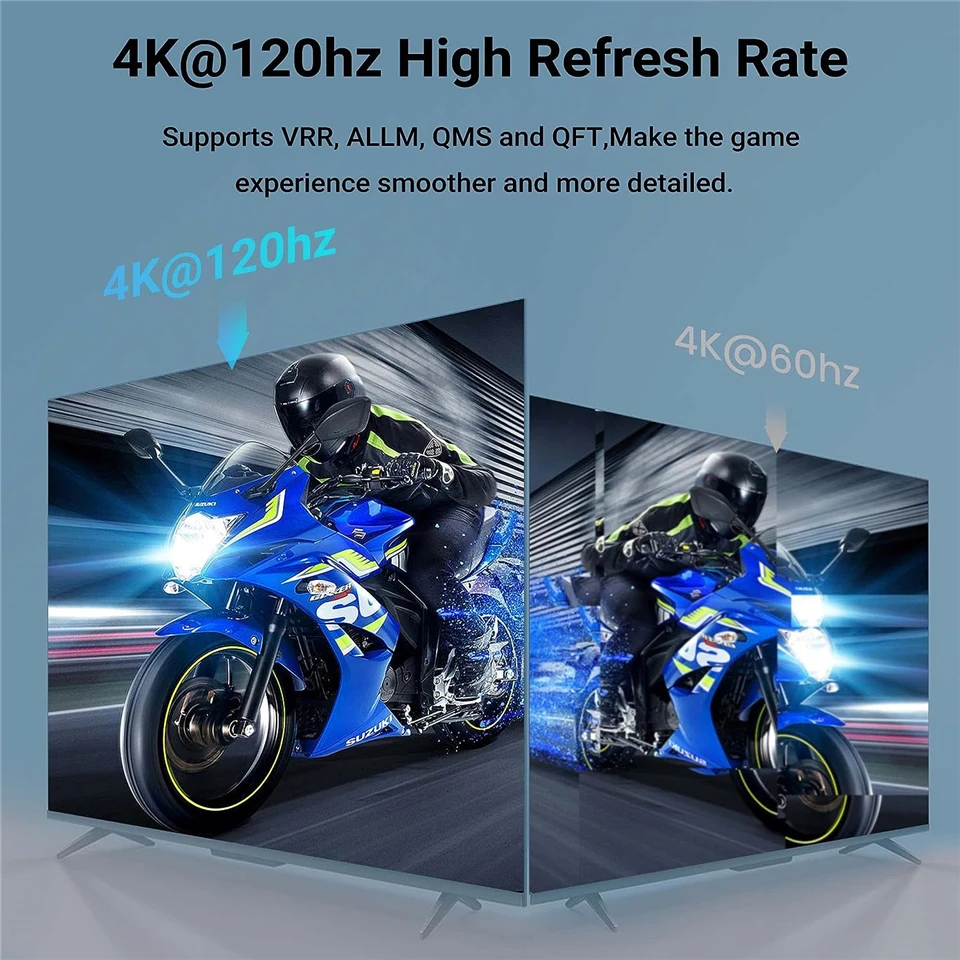 HDMI 2.1 Switcher 8K 60Hz 4K120Hz HDMI-compatible Switch 5 in 1 Out with Remote