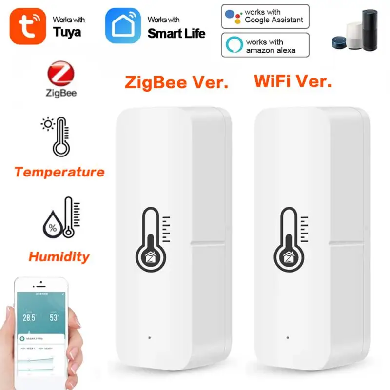 Tuya Zigbee Wifi Temperature Humidity Sensor Indoor Outdoor Hygrometer