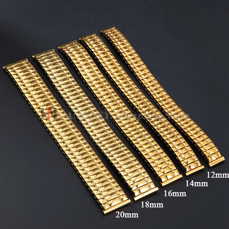 Elegant Stainless Steel Stretch Watch Band - Silver & Gold - Unisex Sport Bracelet Strap