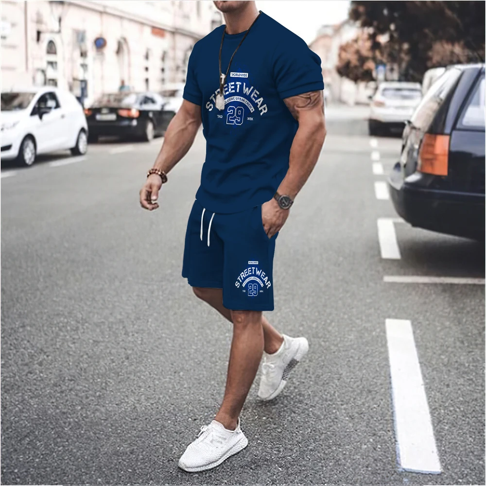 2024 Summer Men Sets Shorts Outfits Male Tees Street T Shirt 2-Piece 3D Print Casual O-Neck Tracksuit Oversized Beach Sportwear 2024 men s clothing male casual men s set fleece hoodie pant thick warm tracksuit sportswear hooded track suits male sweatsuit