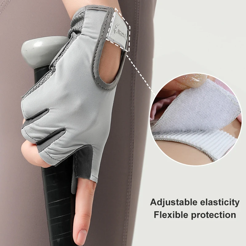 Sports Gloves Women Yoga Fitness Workout Non-Slip Shock Absorbing Half Finger Gloves Wear Resistant Breathable Anti-Callus Glove 5
