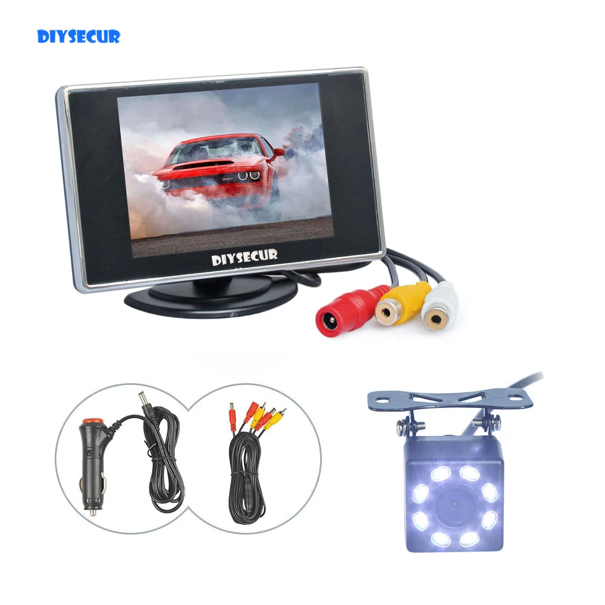 

DIYSECUR Wire 3.5inch TFT LCD Backup HD Car Monitor Rear View Car LED Camera Kit Reversing Auto Parking Assistance System