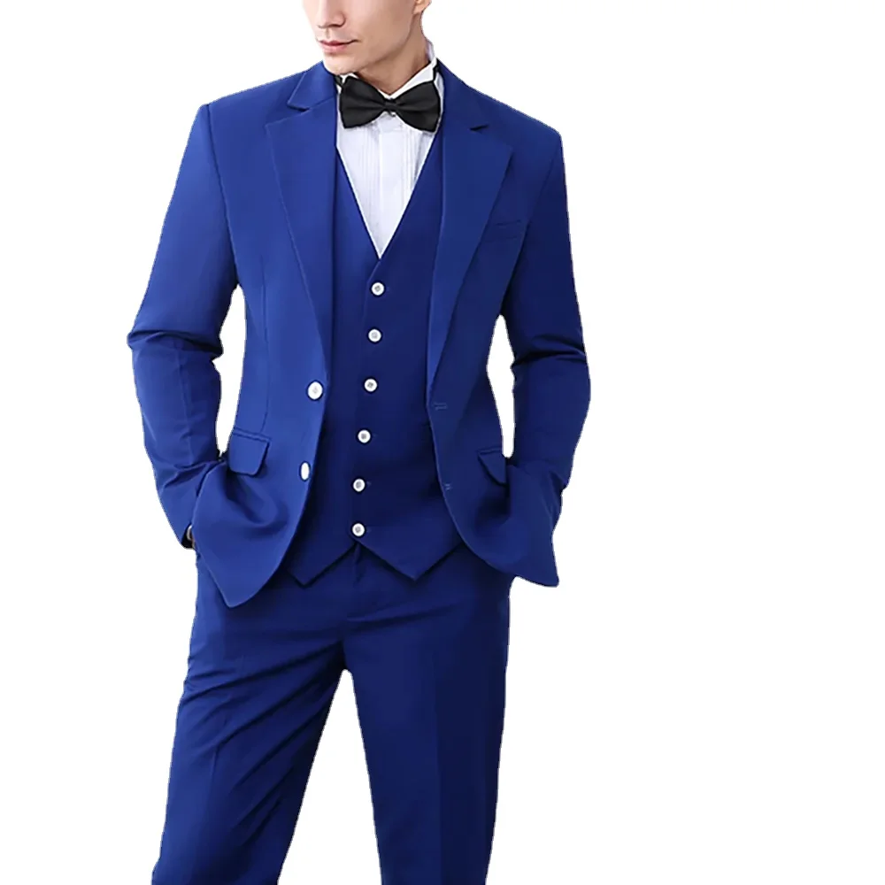 

Men Suits Three Piece Formal Prom Party Jacket Pants Vest Costume New Single Breasted Notched Lapel Terno Masculinos Completo