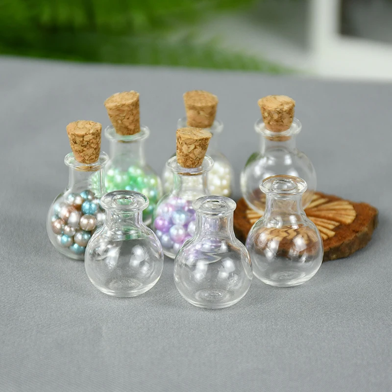 10pcs Mini Smal Glass Bottle Cork Stopper Transparent Wishing DIY Containers Jars For Wedding Birthday Party Decoration |