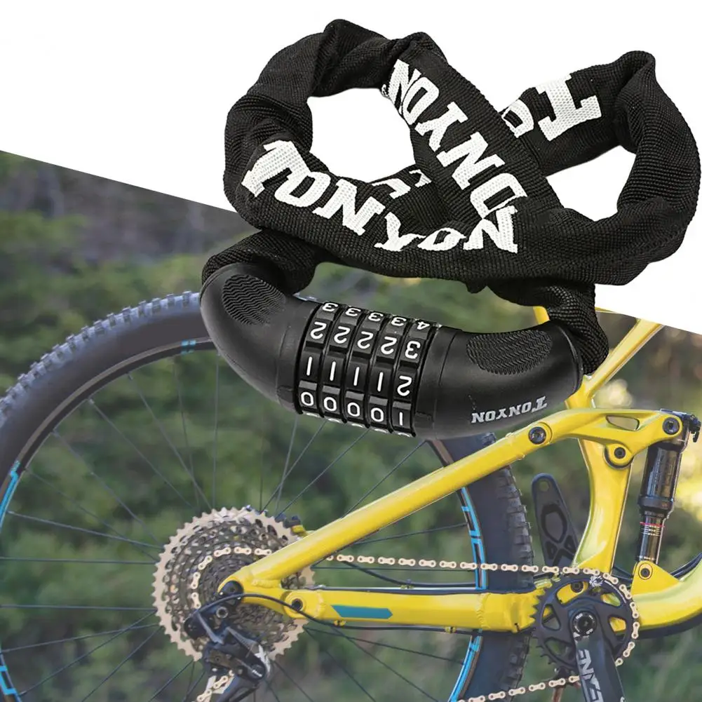Motorcycle Chain Lock Fivedigit Combination Antithief Thicken Texture Universal Bike Chain