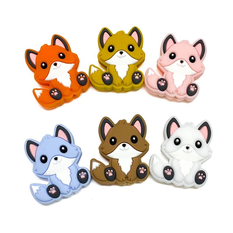 New Silicone Little squirrel Beads Teether Food-Grade Chewing Teeth Bead DIY Nipple Chain Jewelry Accessories 1/3/10pcs