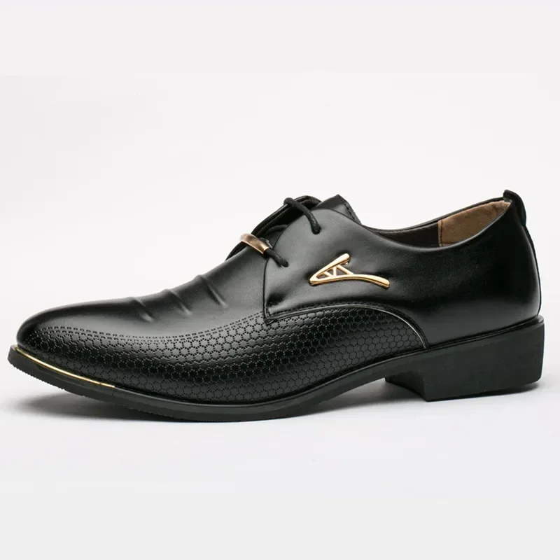Luxury Mens Leather Shoes High Quality Men's Shoes Pointed Oxford Wedding Leather Men Dress Shoes 2024 Gentleman Office Man Shoe 6