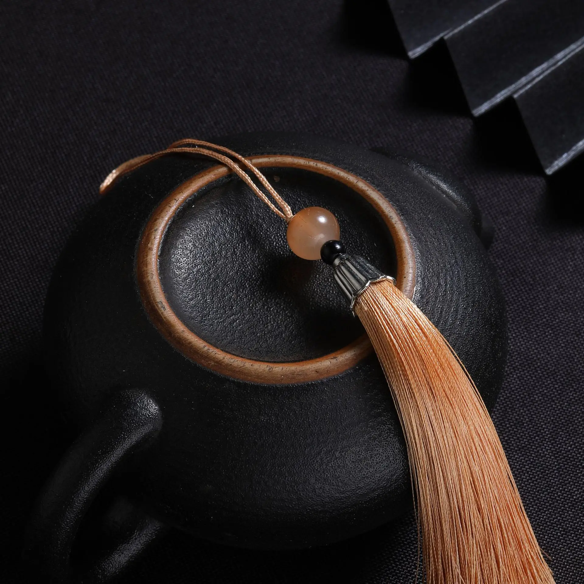 10Pcs Tassels Silky Handmade Soft Tassels Jade Bead Tassels DIY Craft Jewelry Car Key Chain Decor Pendants Smooth Fringe Trim
