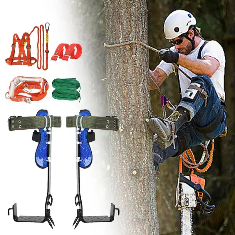 

Pole Climbing Gear Kit Pole Climbing Spikes Tree Work Tools Tree Spikes With Non-Slip Pedal & Safety Straps For Outdoor
