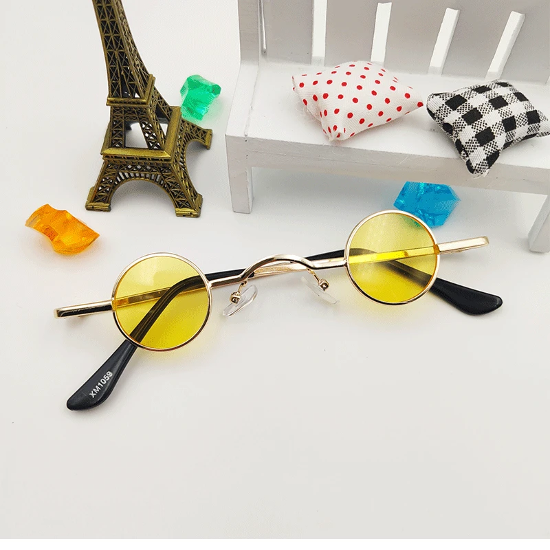 

Retro Hip Hop Sunglasses Small Frame round Douyin Online Influencer Street Shot Mini Glasses Trendy Funny Sunglasses