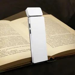Rechargeable LED Clip - On Book Light with Adjustable Colors and Brightness - Eye - Protection Mini Bookmark Lamp (White)