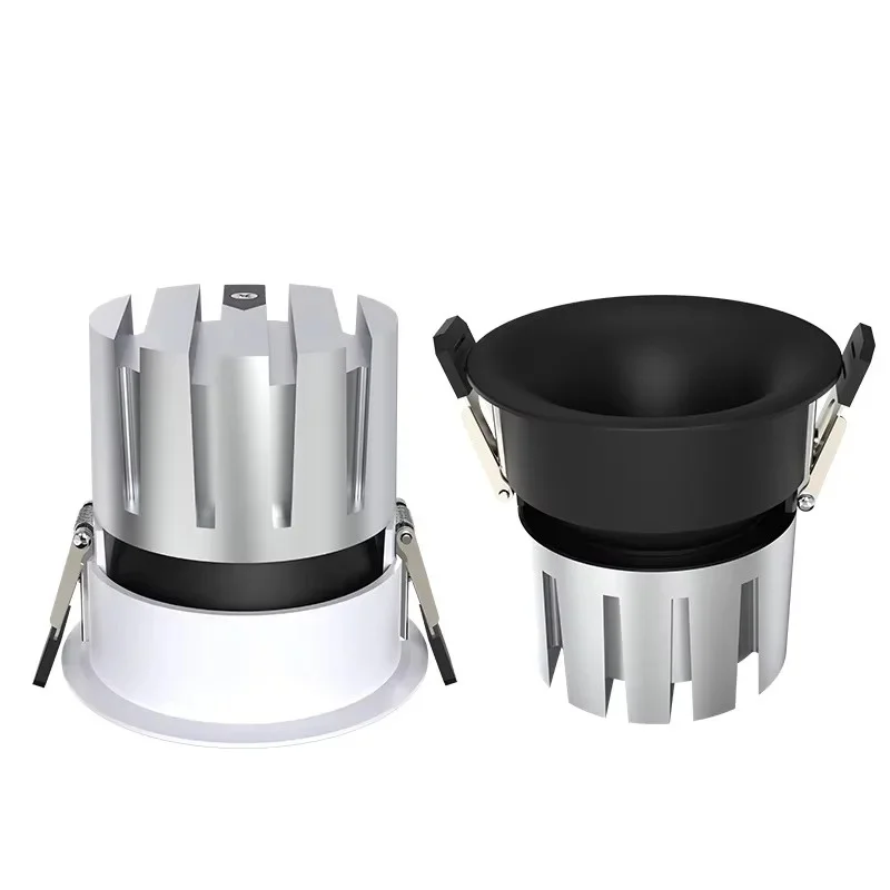 내장형 LED COB 눈부심 방지 곡선형 화이트 블랙 스팟 조명 5W 7W 10W 다운라이트 12W 15W 18W CRI92 (객실, 호텔, 매장, 사무실용)