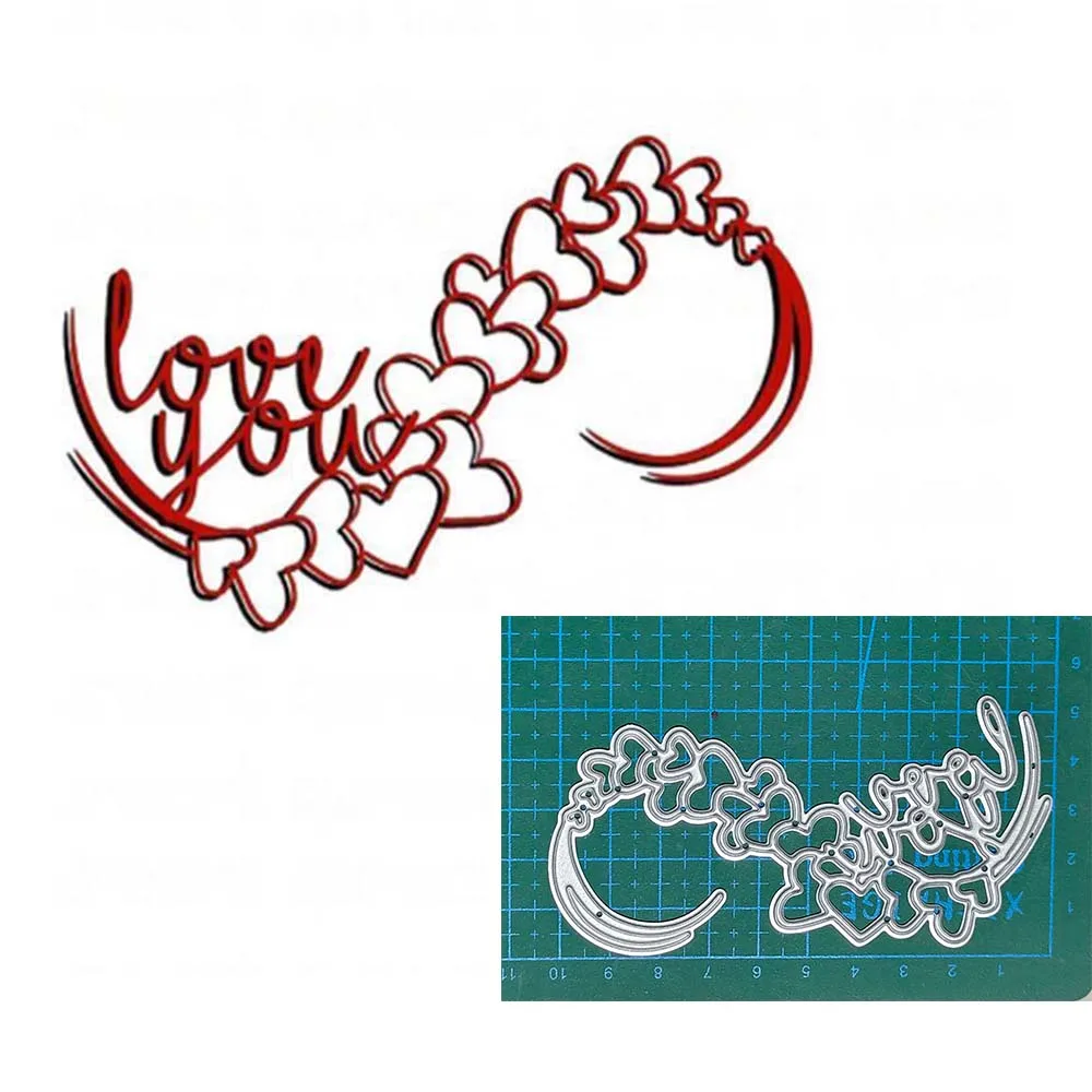 

Metal cutting die cut mold love you heart for card making scrapbooking paper photo album craft template mold 2023 DIY