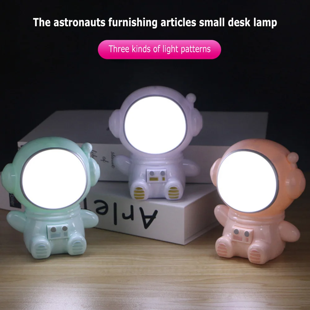 Cartoon Girl Heart Spaceman Night Lights USB Rechargeable Lamps For Kids Baby Gifts Indoor Study Bedroom Decor Bedside Light