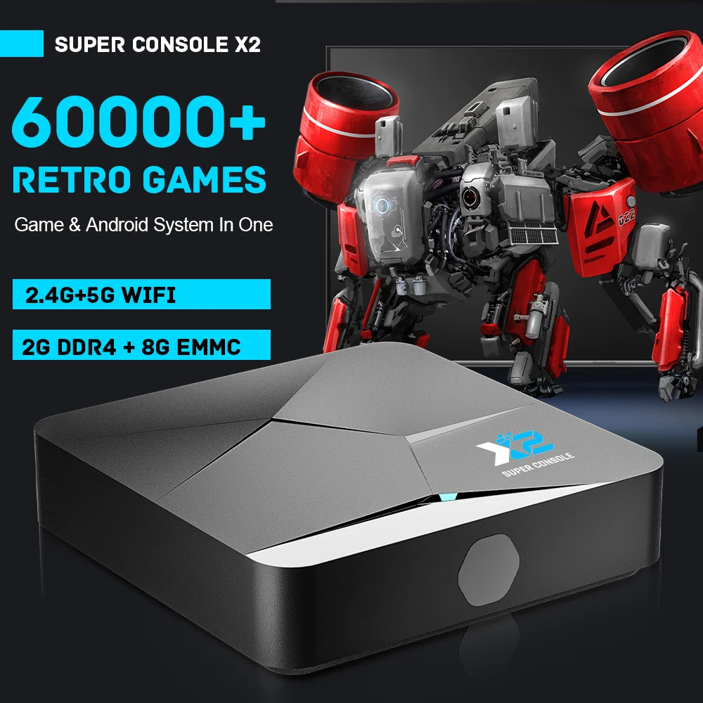 Kinhank 60000 Giochi 4K Lettore Di Videogiochi Super Console X2 Classic Retro Emulator Console Di Gioco Per Psp/Ps1/Sega Saturn/Snes/Dc