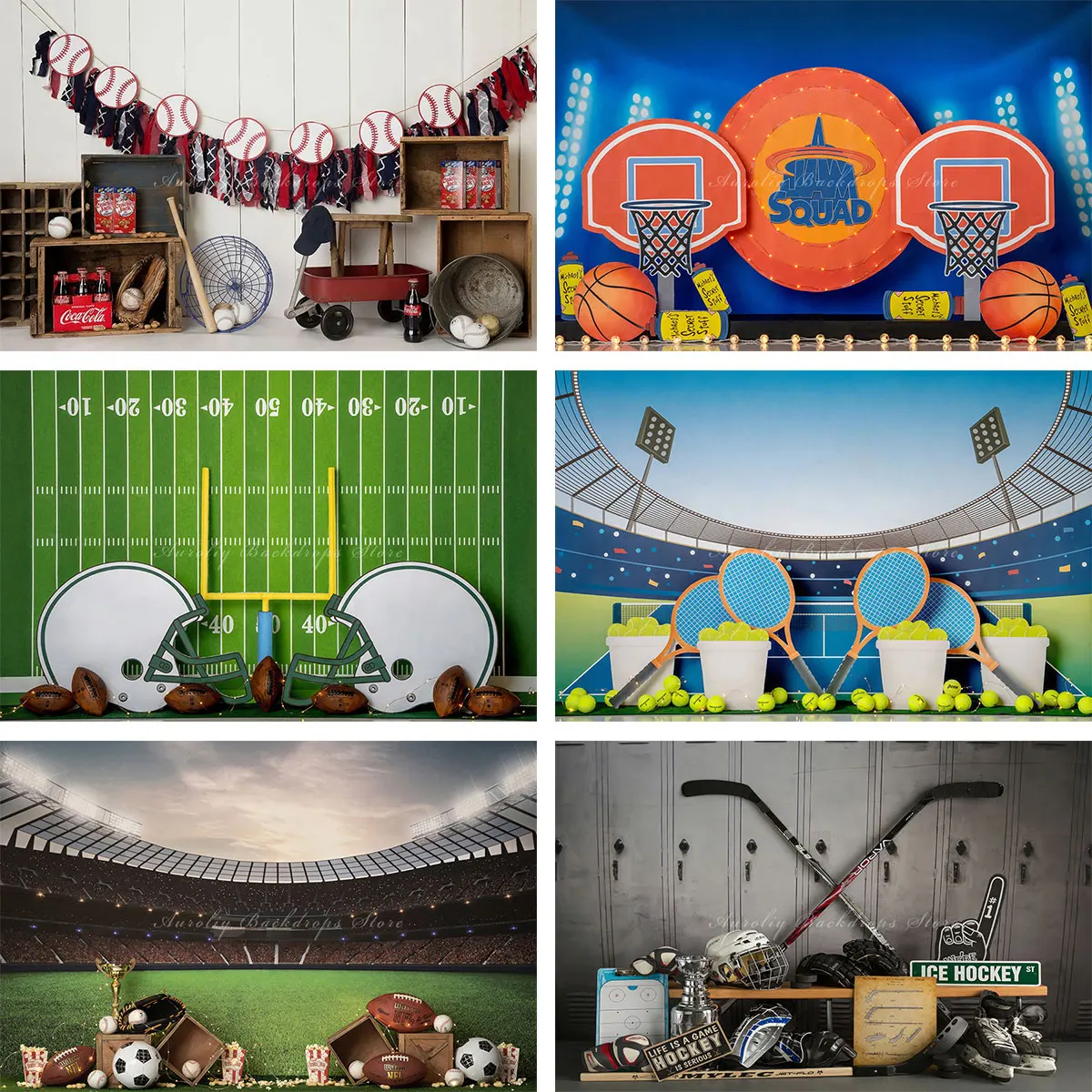 Sport-Baby-Party-Hintergrund „A Little Allstar Is On The Way“ – Für Fotoshootings & Deko