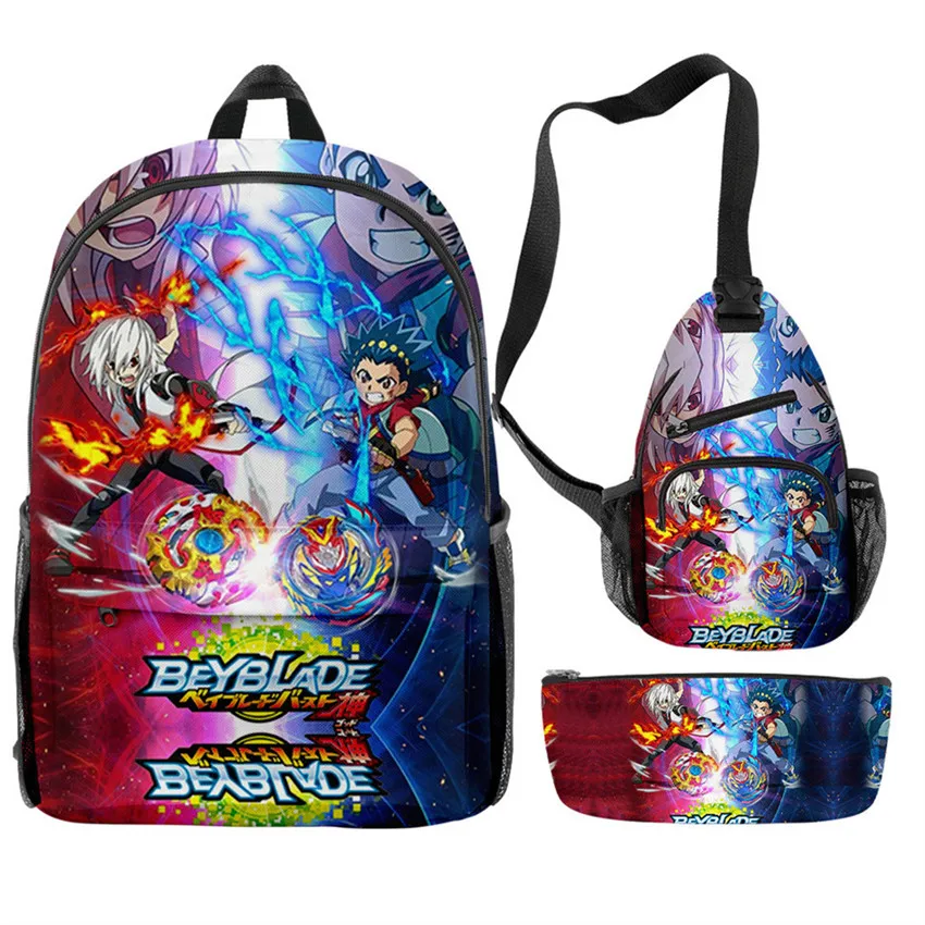 

3Pcs/set Beyblade Burst Evolution Backpack 3D Print School Bag Sets for Teenager Boy Girl Cartoon Kids Schoolbags Child Mochilas