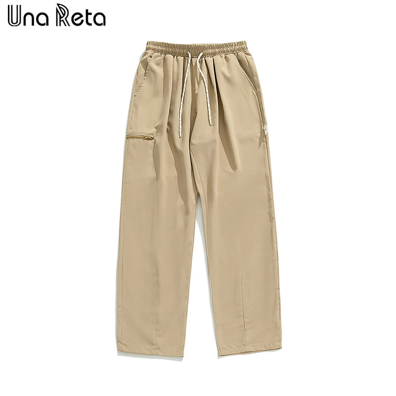 

Una Reta Casual Man Pants Autumn Hip Hop Solid Pants Harajuku Sweatpants Fashion Straight Trousers Man