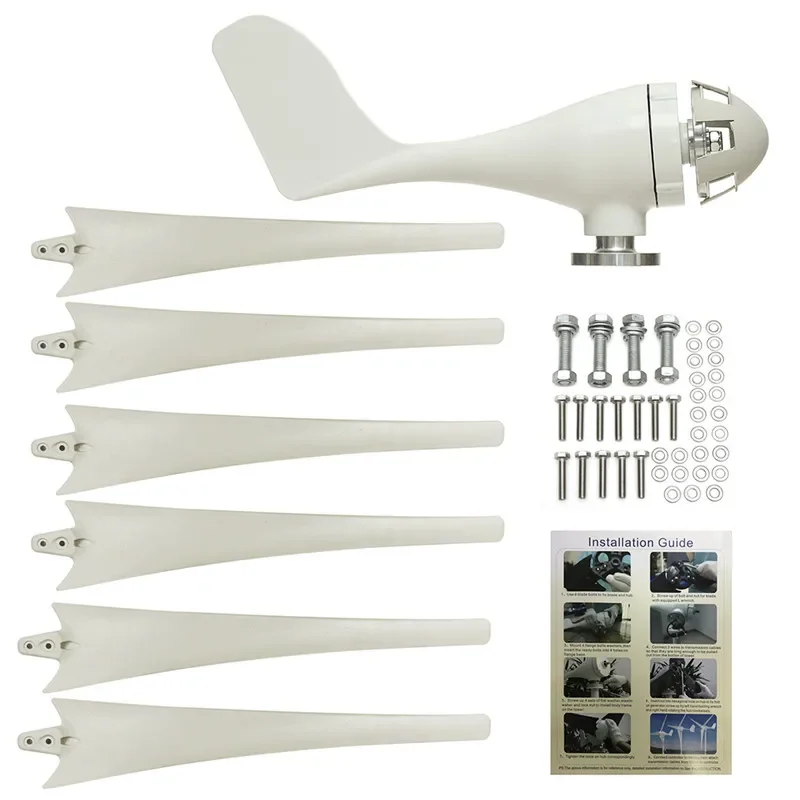 12V/24V/48V 9000W 6 Blade Wind Turbines Generator Efficient Wind Turbines Horizontal Home Power Windmill Energy Charge