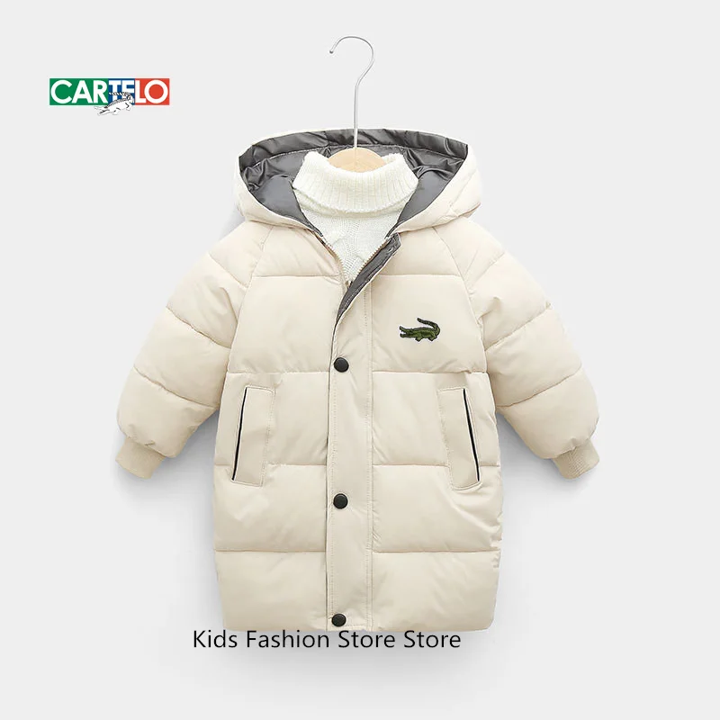 

2-12Y Kids Down Long Outerwear Winter Clothes Teen Boys Girls Cotton-Padded Parka Coats Big Children Thicken Warm Cotton Jackets