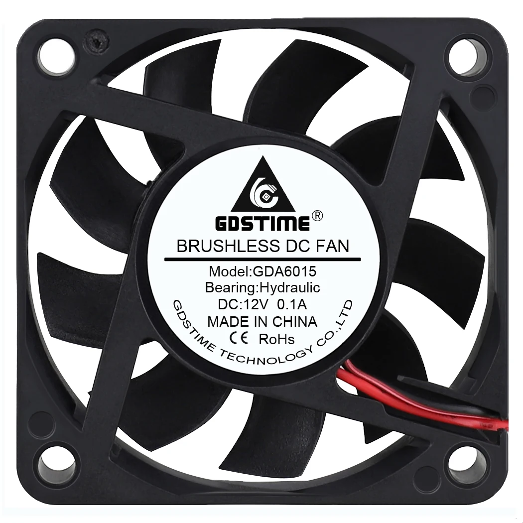 Gdstime 60 mm dc Ventilador de Refrigeração 60x60x15 mm 12v 2pin Computador Placa-mãe Cooler 6cm 6015 pc Computador Cpu Radiador 10 Peças - Imagem 3