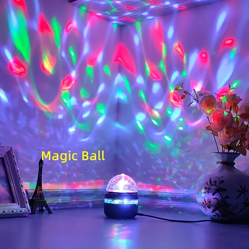 Projection Lamp 1PC Star Projector Usb Powered Colorful Rotating Magical Ball Light Car Atmosphere KTV Bar Disco DJ Party Stage