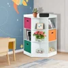 9-Cubby Kids Bookcase with Large Storage Drawers, Children's Corner Cabinet with 6 Cubes and 3 Shelves, Wooden Storage 2
