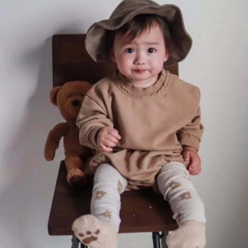 2025 Customizable Newborn Baby Boy Girl Romper Infant Unisex Clothes Soild Cotton Pajamas Long Sleeve Toddler Top Onesies 2