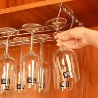 27/35cm Stainless Steel Wine Rack Glass Holder Hanging Bar Hanger Shelf Hanging Rack Under Cabinet Stemware Organizer 2