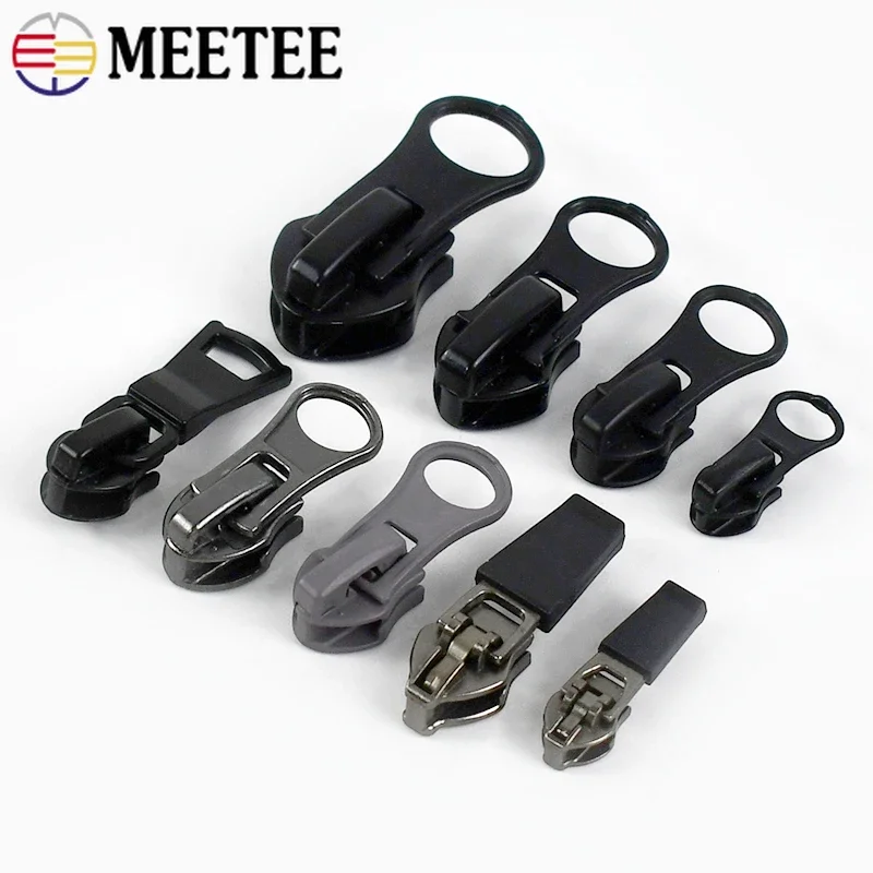 Meetee 나일론 지퍼 슬라이더, 역 보이지 않는 방수 지퍼 풀러 헤드, DIY 가방 재킷 재봉 액세서리, 3 5 8 10 20 개